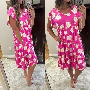 Haptics Pink Floral Women's Dress